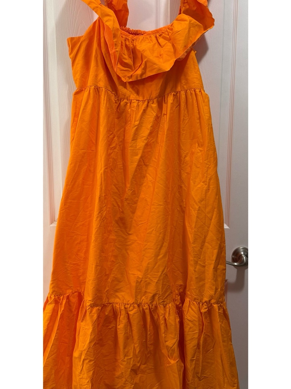 Eloquii Orange Ruffle Maxi Dress